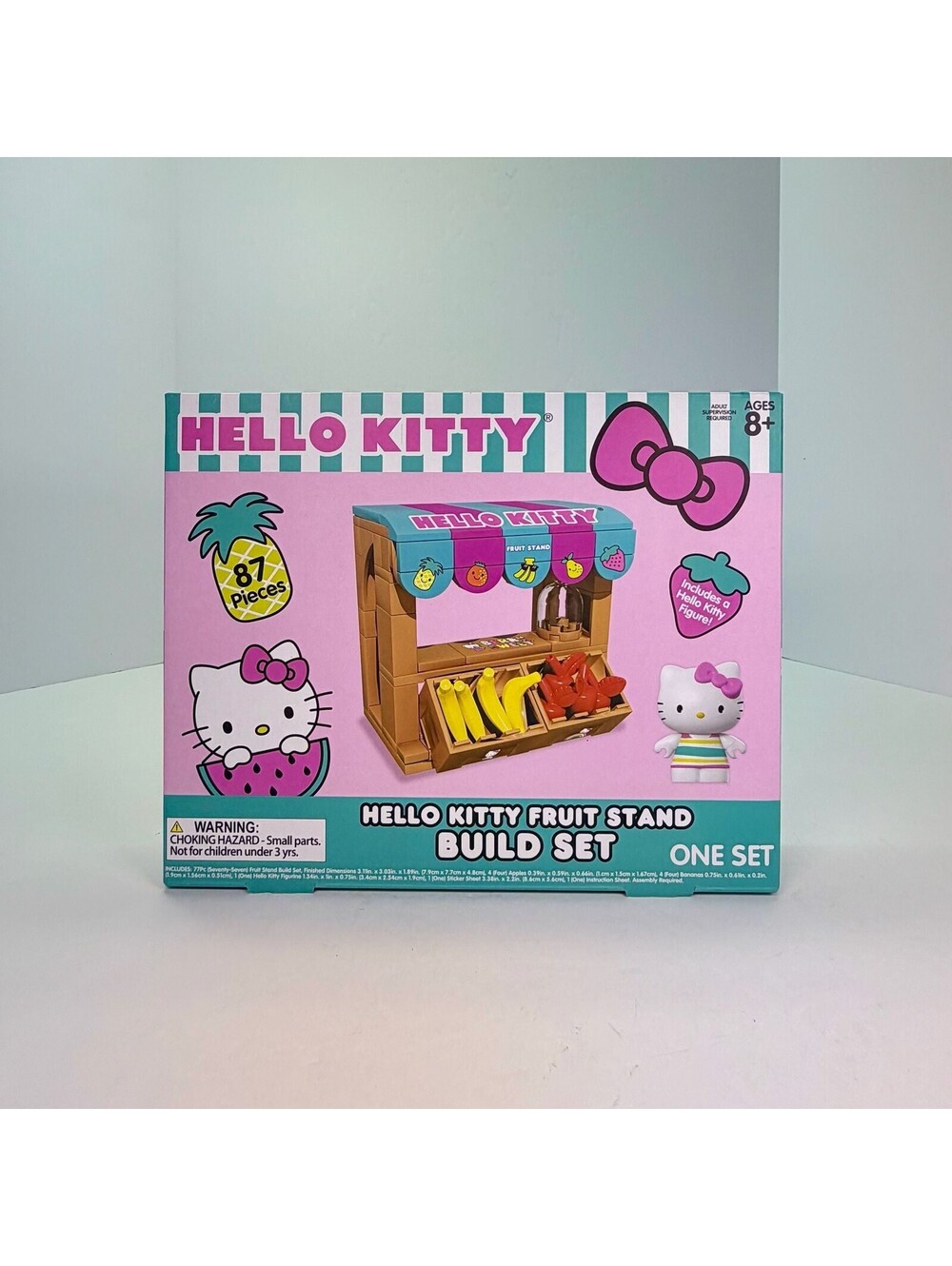 Sanrio Hello Kitty Fruit Stand Build Set 87 Pieces with Figure and Stickers, New